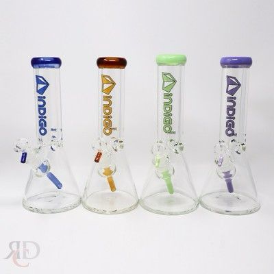 INDIGO GLASS WATER PIPE 8 INCH