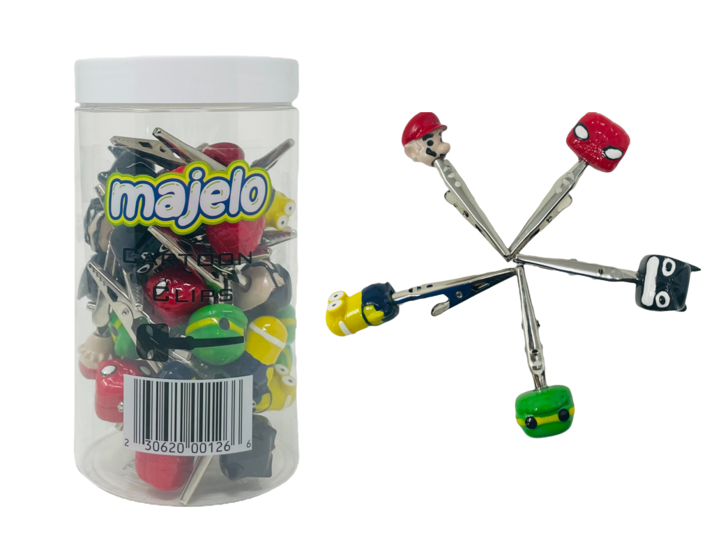 MAJELO CARTOON BUD CLIPS 30CT JAR
