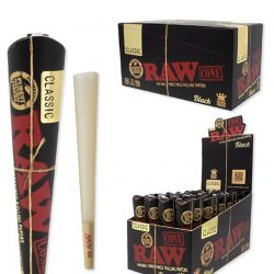 RAW CONES BLACK CLASSIC KING SIZE 3CT BOX OF 32