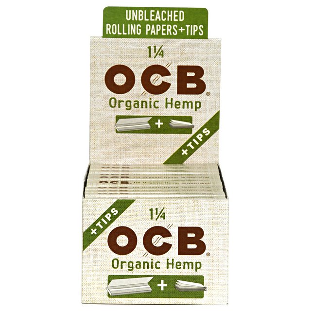 OCB 1 1/4 ROLLING PAPERS W/TIPS BOX OF 24