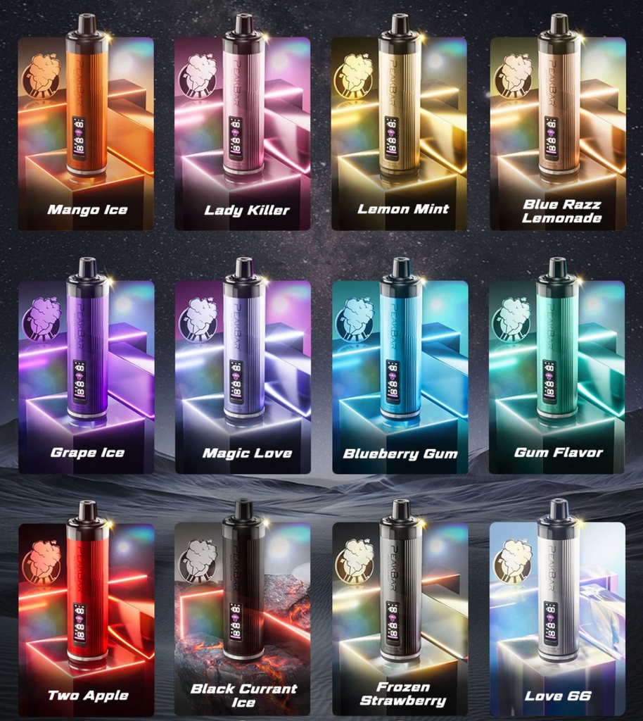 PEAK BAR SHISHA 25000 PUFF BOX OF 10