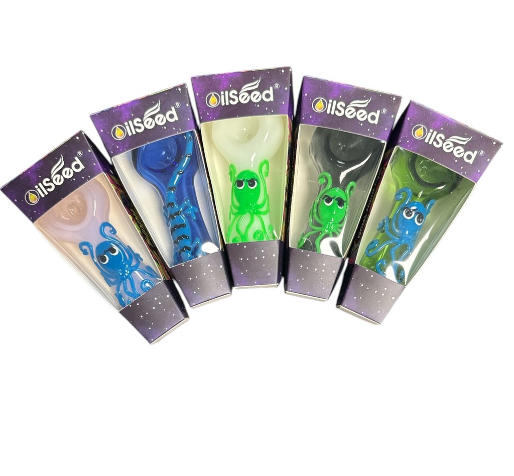 OILSEED TRIPPY GLASS HAND PIPE