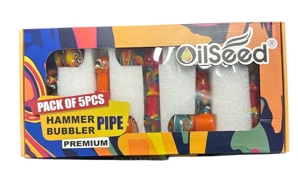 OILSEED PREMIUM HAMMER BUBBLER PIPE SERIES BOX OF 5