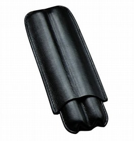 2 CIGAR LEATHER CASE BLACK