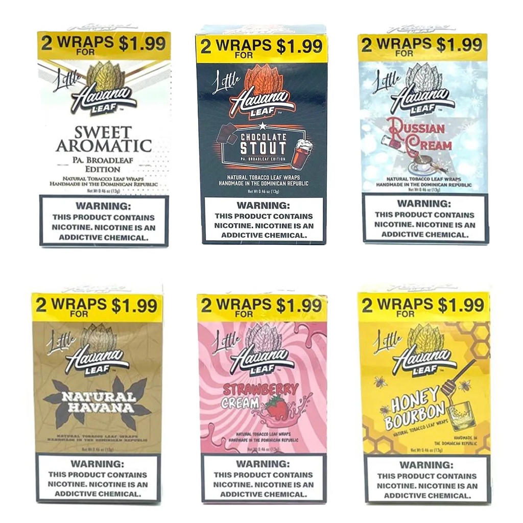 HAVANA LEAF -LITTLE TOBACCO WRAPS (2CT) - PRE -PRICED - BOX OF 20 (MSRP $1.99ea)