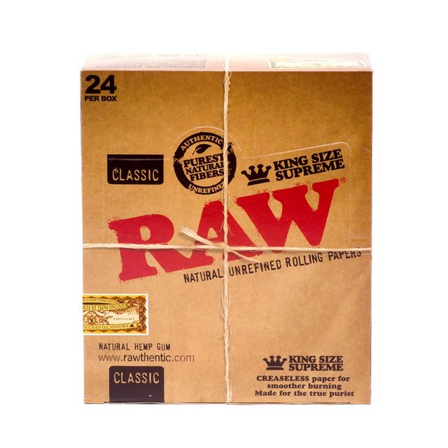 RAW KINGSIZE SUPREME CLASSIC ROLLING PAPER 24PC