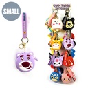 SMALL COIN PURSE KEY CHAIN TWO SIDE PRE-FILLED DISPLAY OF 48