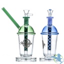 SHADOW GLASS CUP POCKET BUBBLER WITH DOWNSTEM