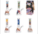 GLASS WATER PIPE 10 INCHE BEAKER BONG MIXED DESING